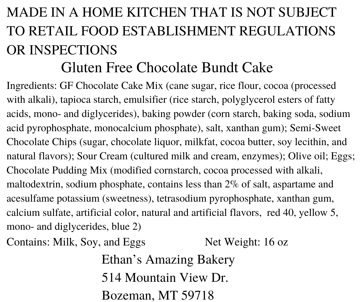 GF Chocolate Bundt Cake